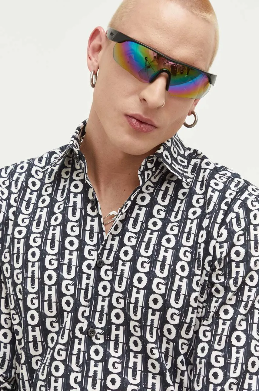 BOSS SLIMFIT SHIRT IN LOGOPRINT