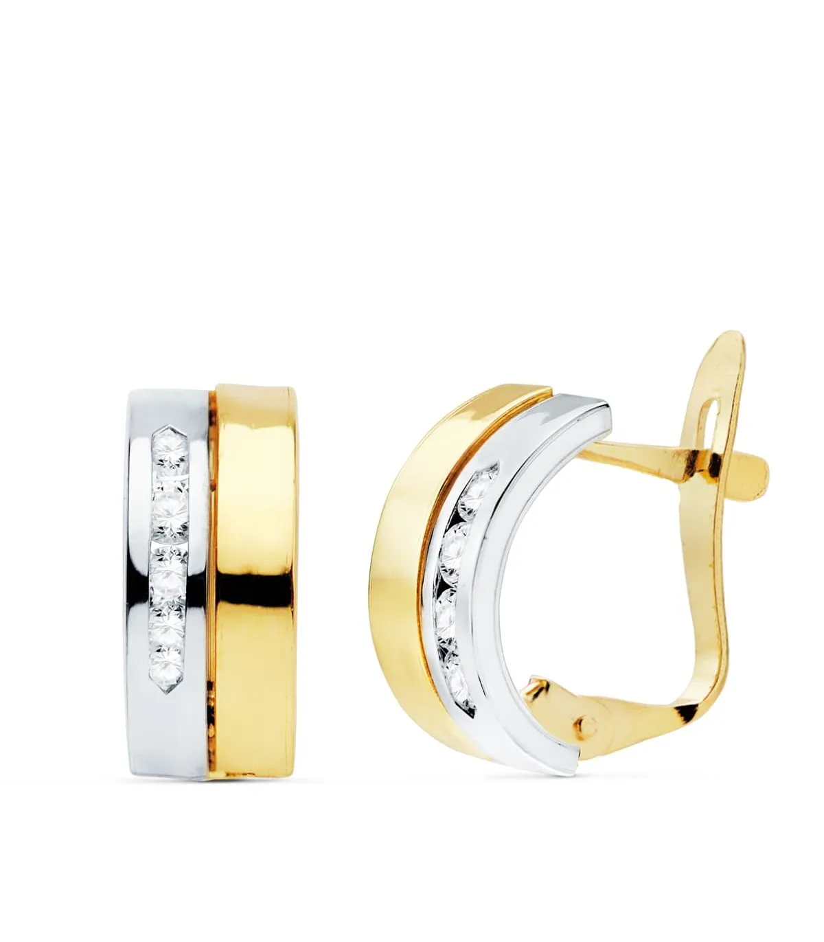 Boucles d'oreilles Bandes Nevada Or Bicolore 18K