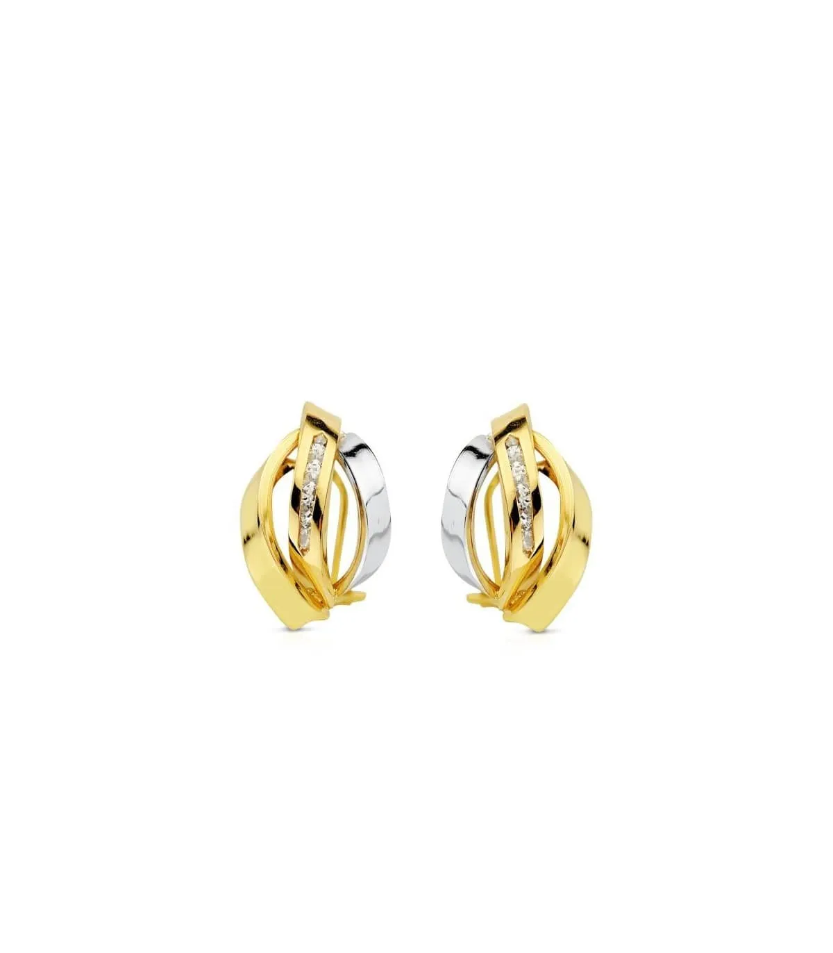 Boucles d'oreilles Edurne bicolore 18 Carats