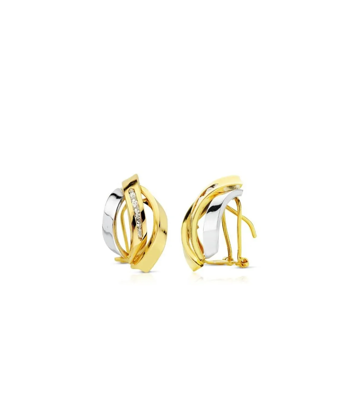 Boucles d'oreilles Edurne bicolore 18 Carats