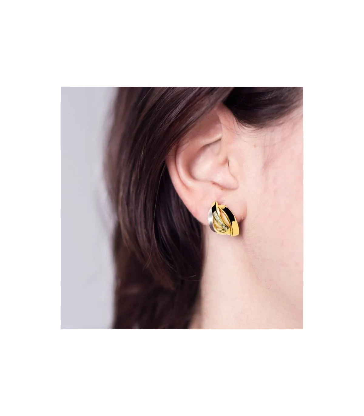 Boucles d'oreilles Edurne bicolore 18 Carats