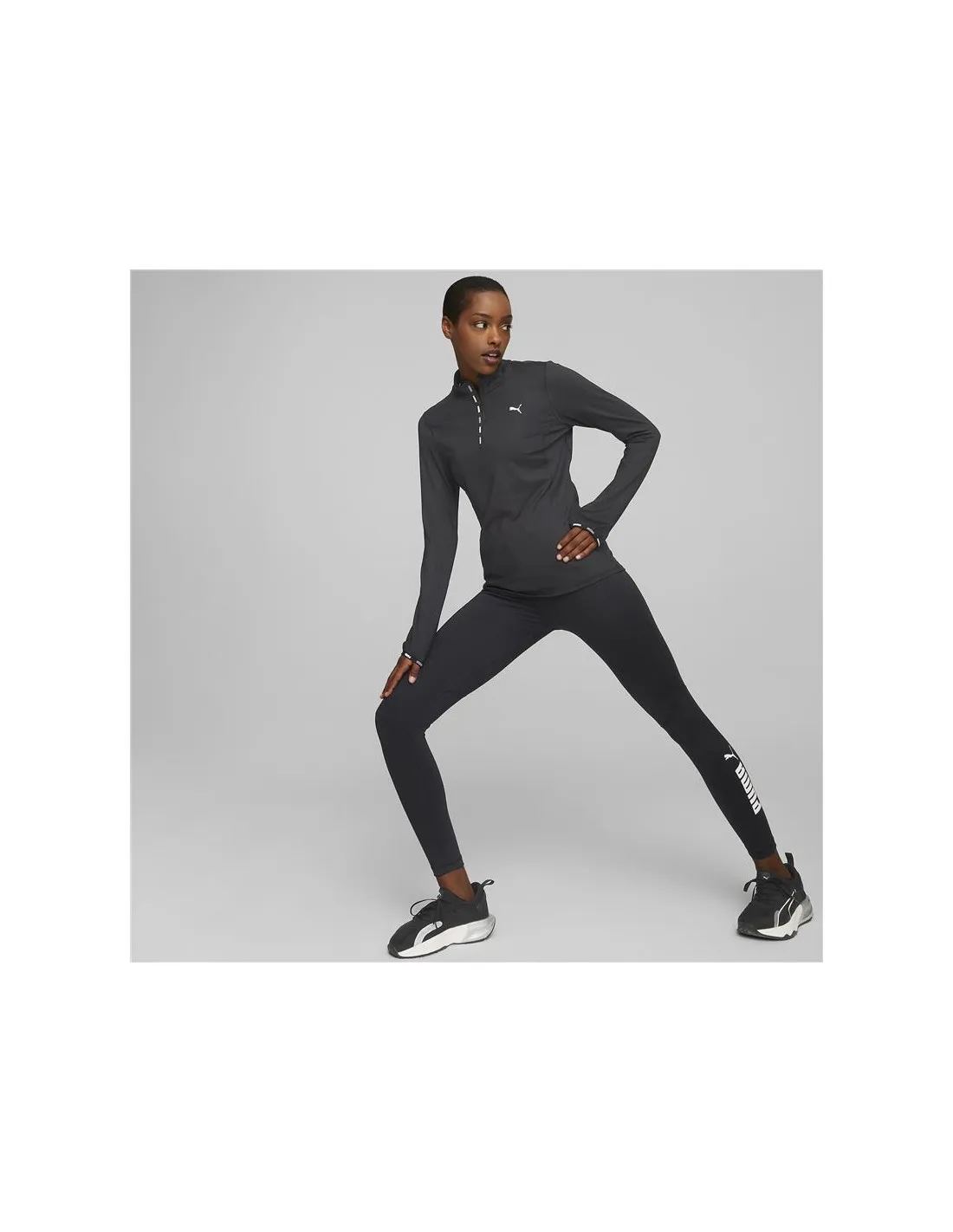 Camiseta Manga Larga de fitness Puma Strong 1/4 Zip Mujer BK