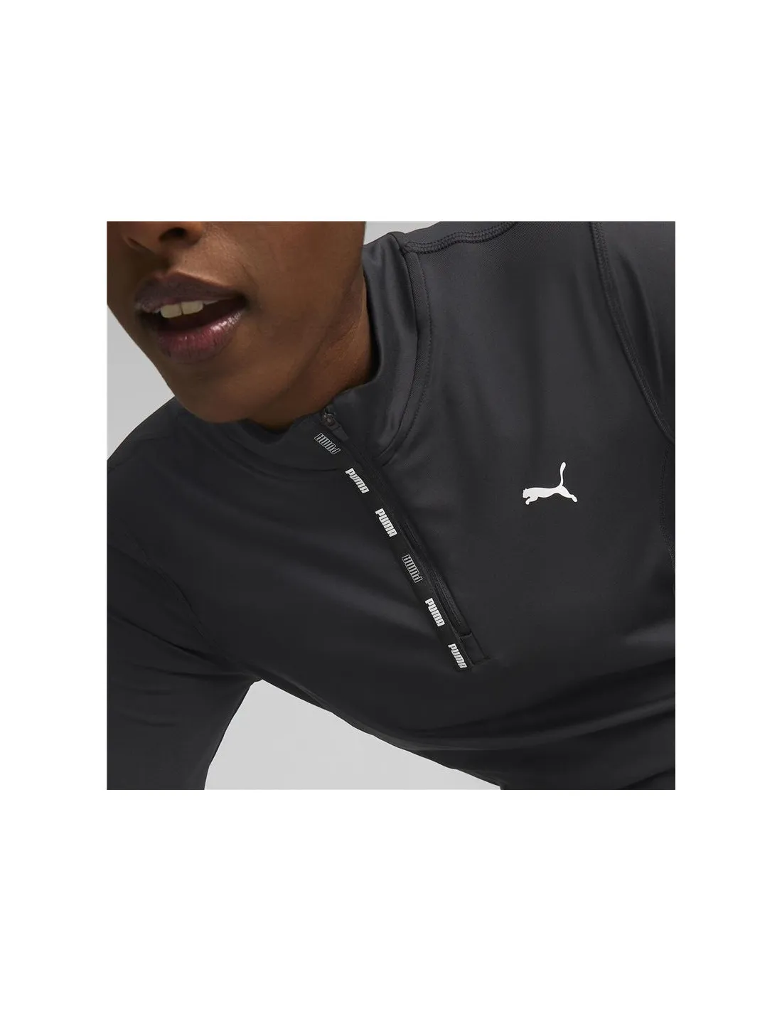 Camiseta Manga Larga de fitness Puma Strong 1/4 Zip Mujer BK