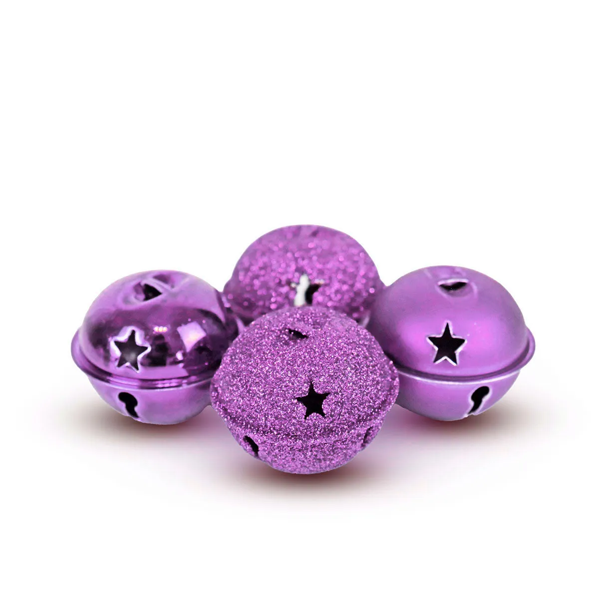 Cascabeles Navideos color Lila, 6 pzas