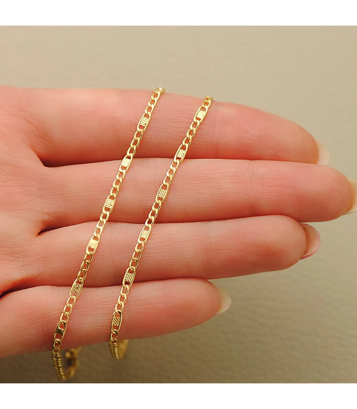 Chaîne Marine 3x1 Or 18 K 2 mm