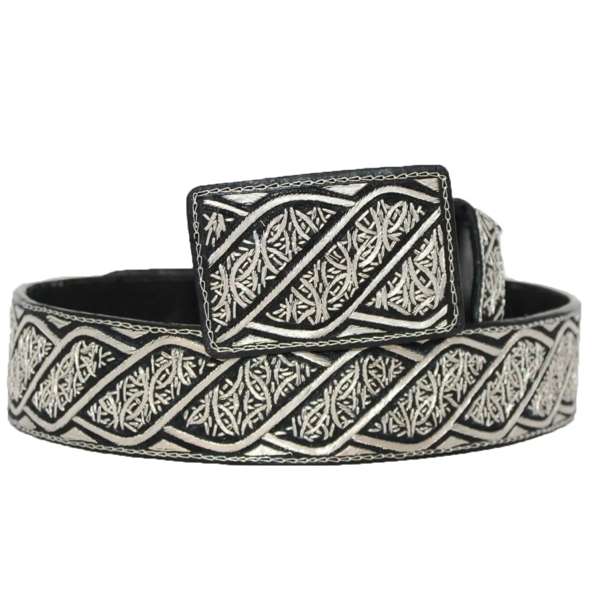 CINTO DE HILO DE PLATA ORIGINAL PARA HOMBRE GEOMETRICO WD1914