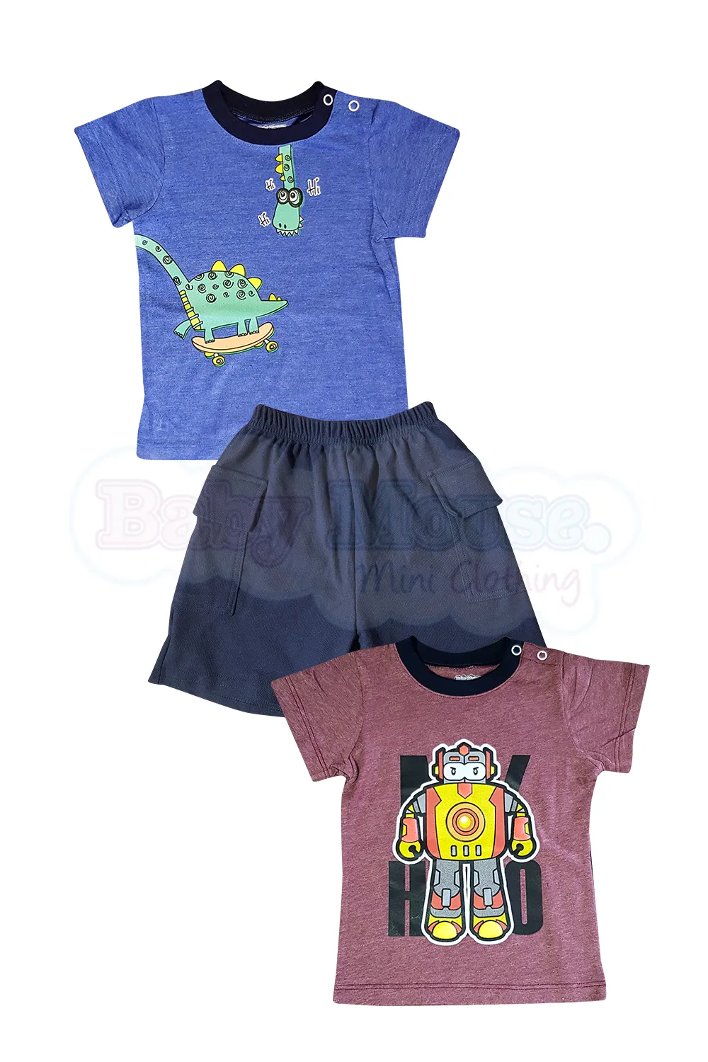 CONJUNTO 3 PZAS  ROBOT/DINO