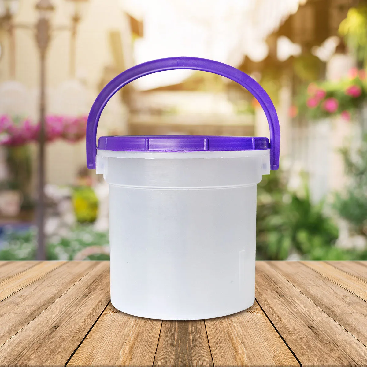 Cubeta Lechera con Tapa color Morado 1.5L