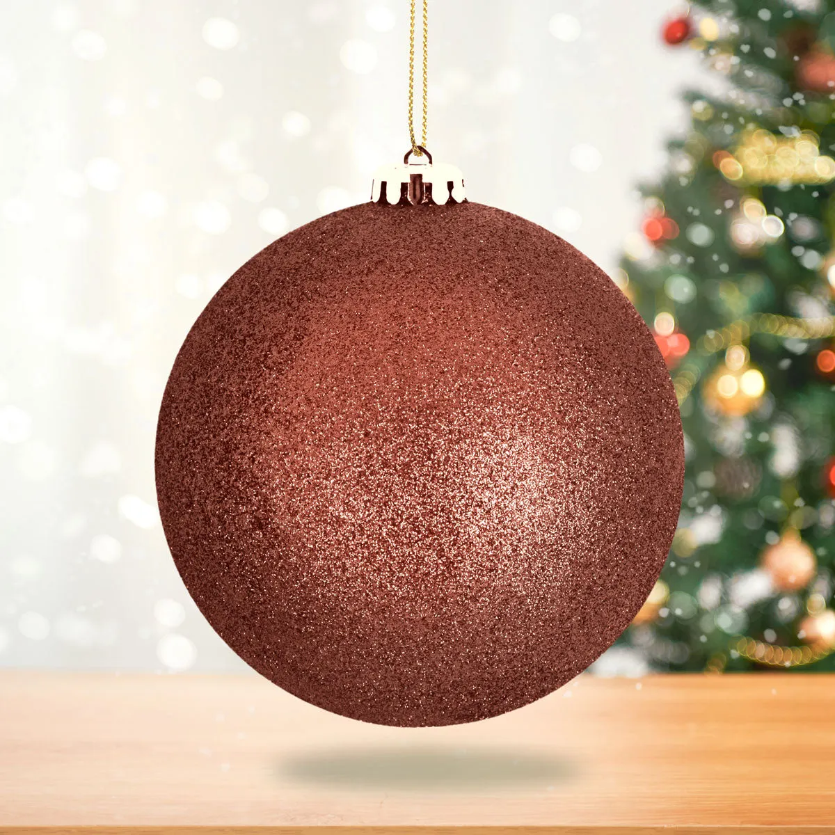 Esfera Jumbo Navidea color Cobre con Diamantina