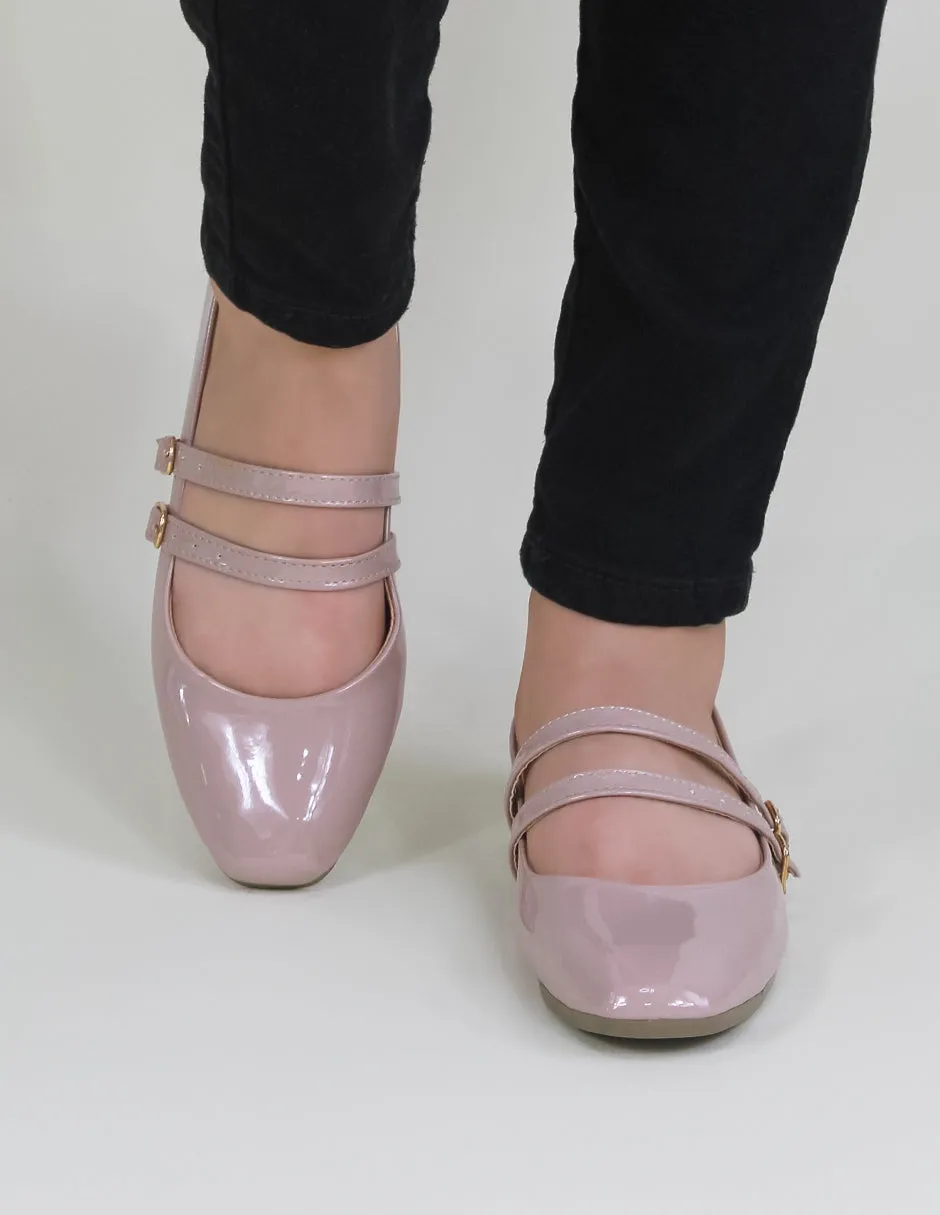 FLATS CLáSICAS JONE EN CHAROL  BEIGE