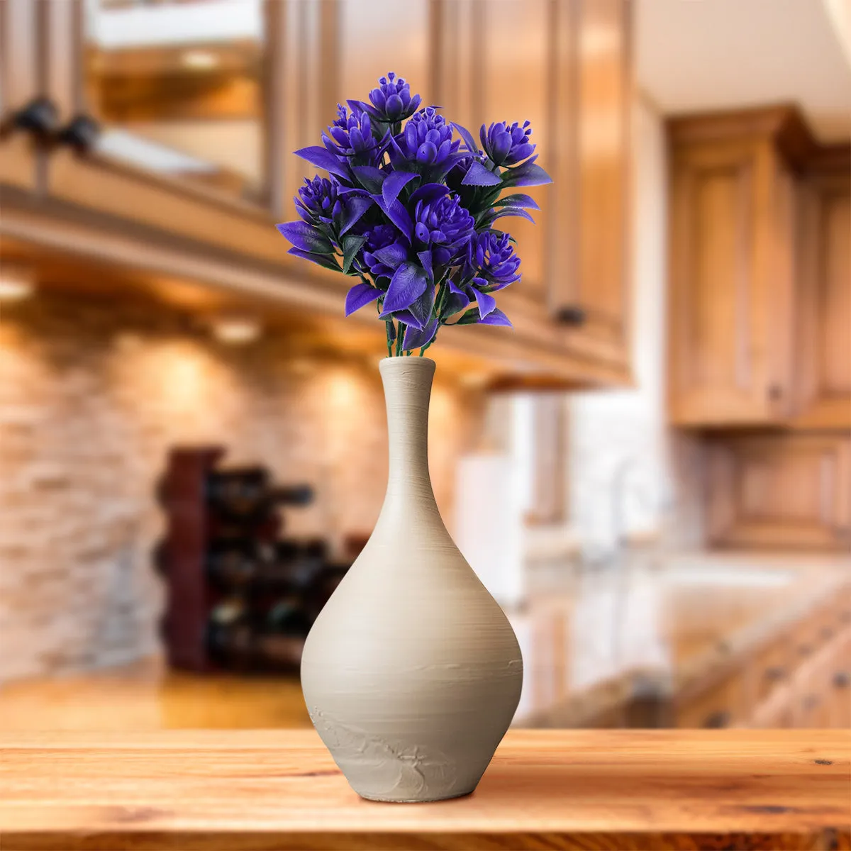 Follaje Artificial con Flores color Morado