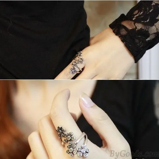 Four Flowers Wrap Ring