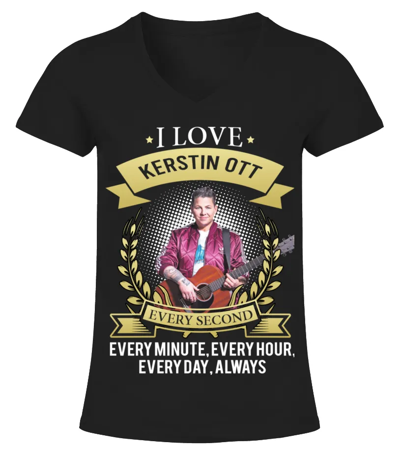 I LOVE SLIM DUSTY EVERY SECOND, EVERY MINUTE, EVERY HOUR, EVERY DAY, ALWAYS Camiseta cuello pico Mujer