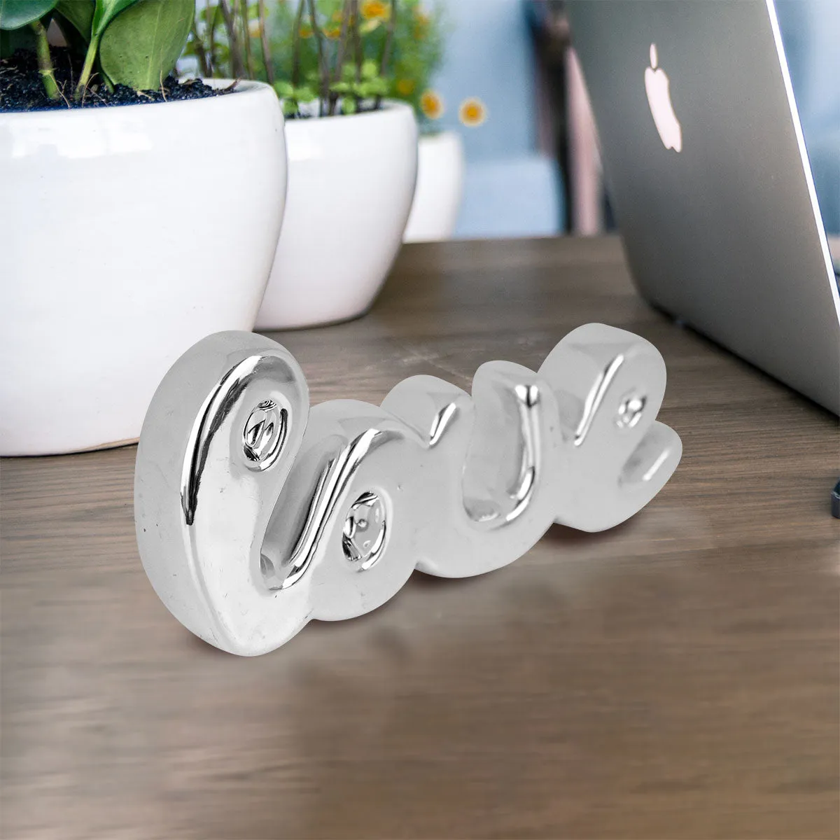 Letrero de mesa Love color Plata
