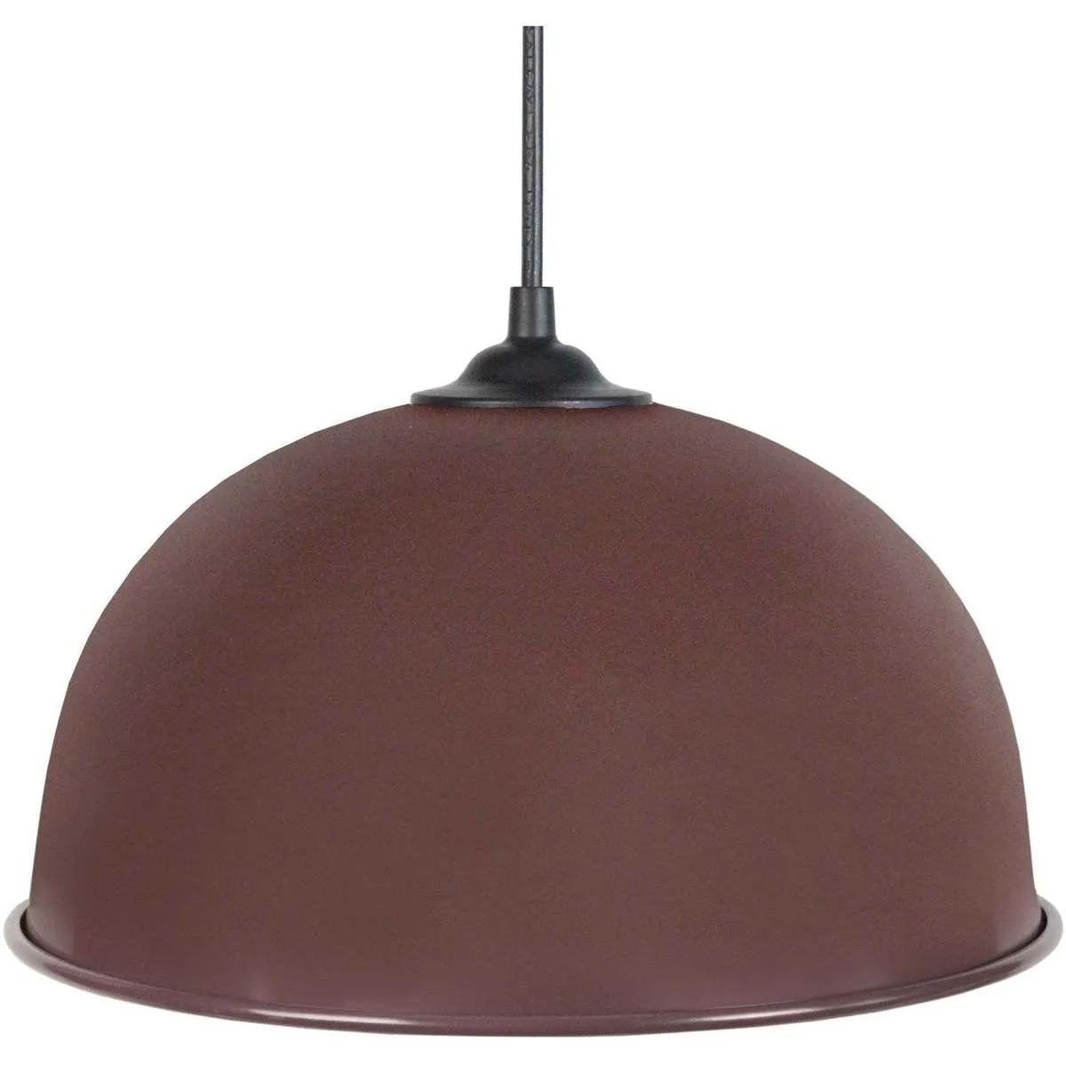 Lámpara colgante redondo metal castaño