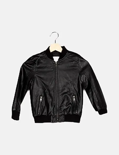 Mango Chaqueta biker negra