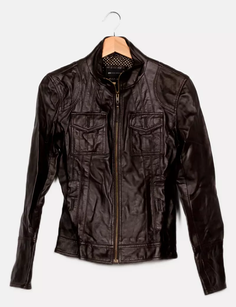 Mango Chaqueta biker Piel