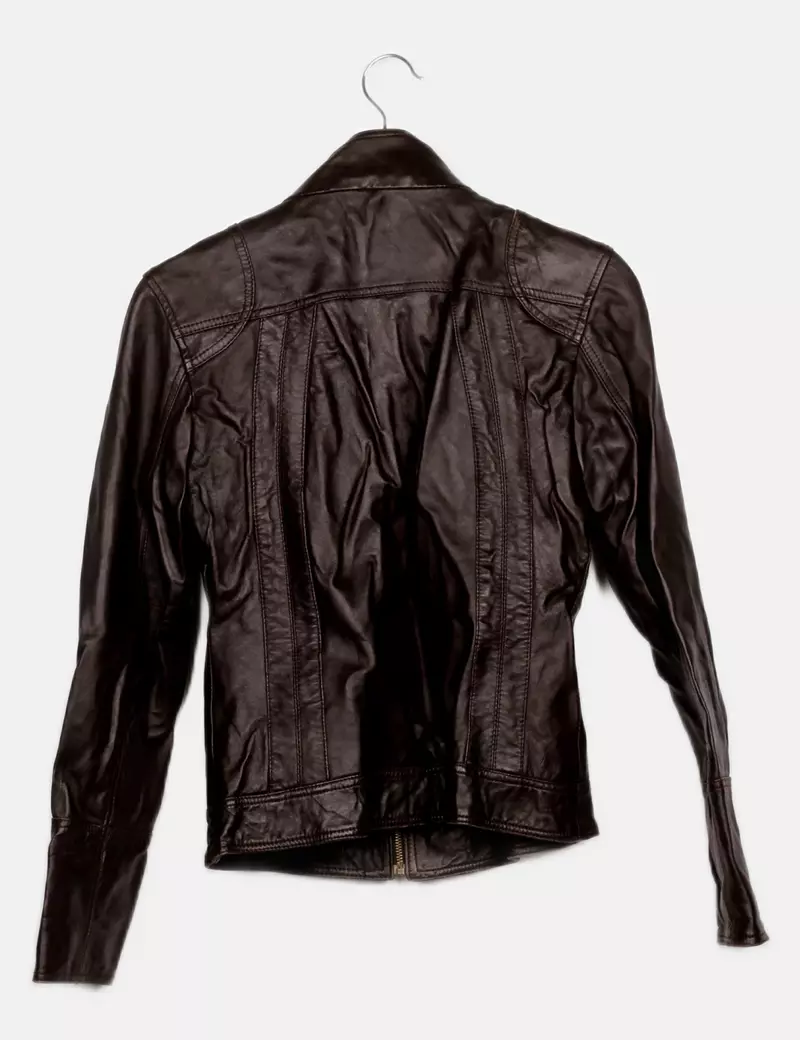 Mango Chaqueta biker Piel