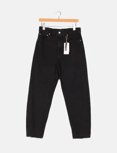 Mango Pantalón denim negro