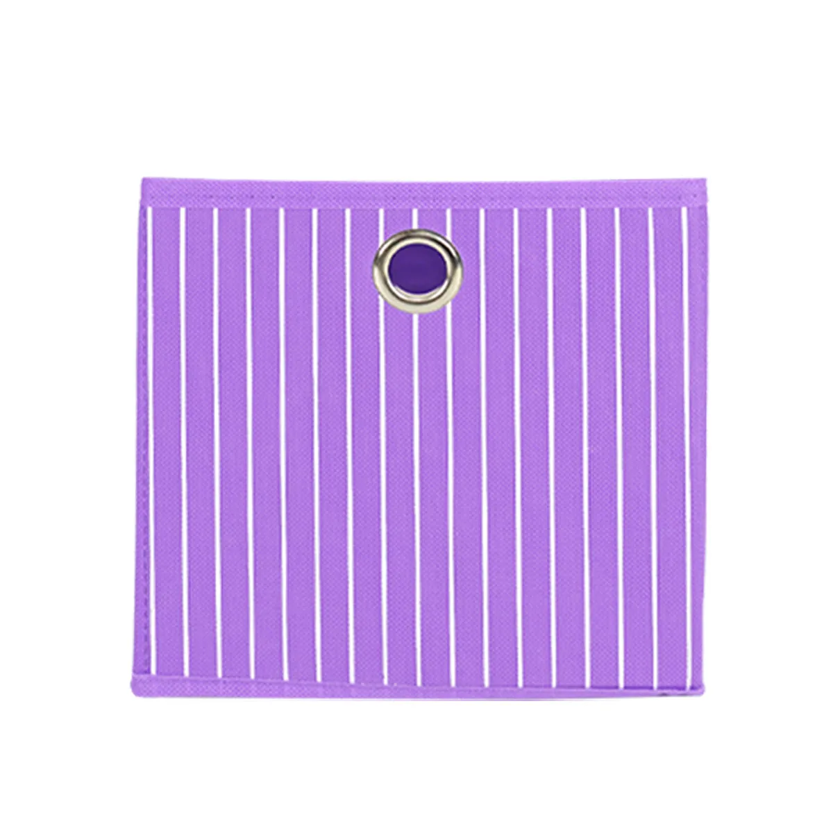 Mega Pack de 10 Cajas Cuadradas color Morado para Almacenamiento, Organizador Non Woven