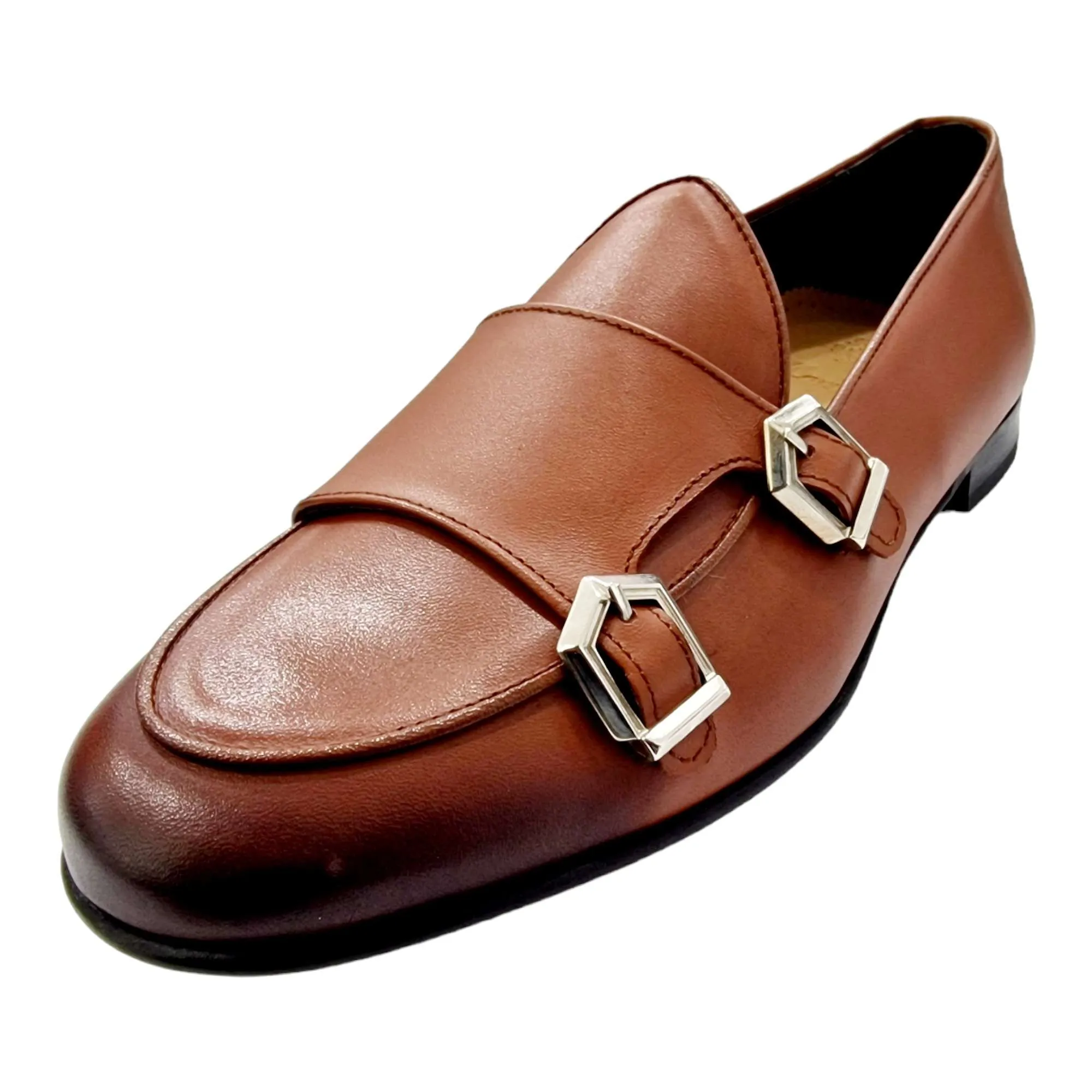 MOCASIN BELGA HOMBRE DOBLE MONK HEBILLAS CUERO