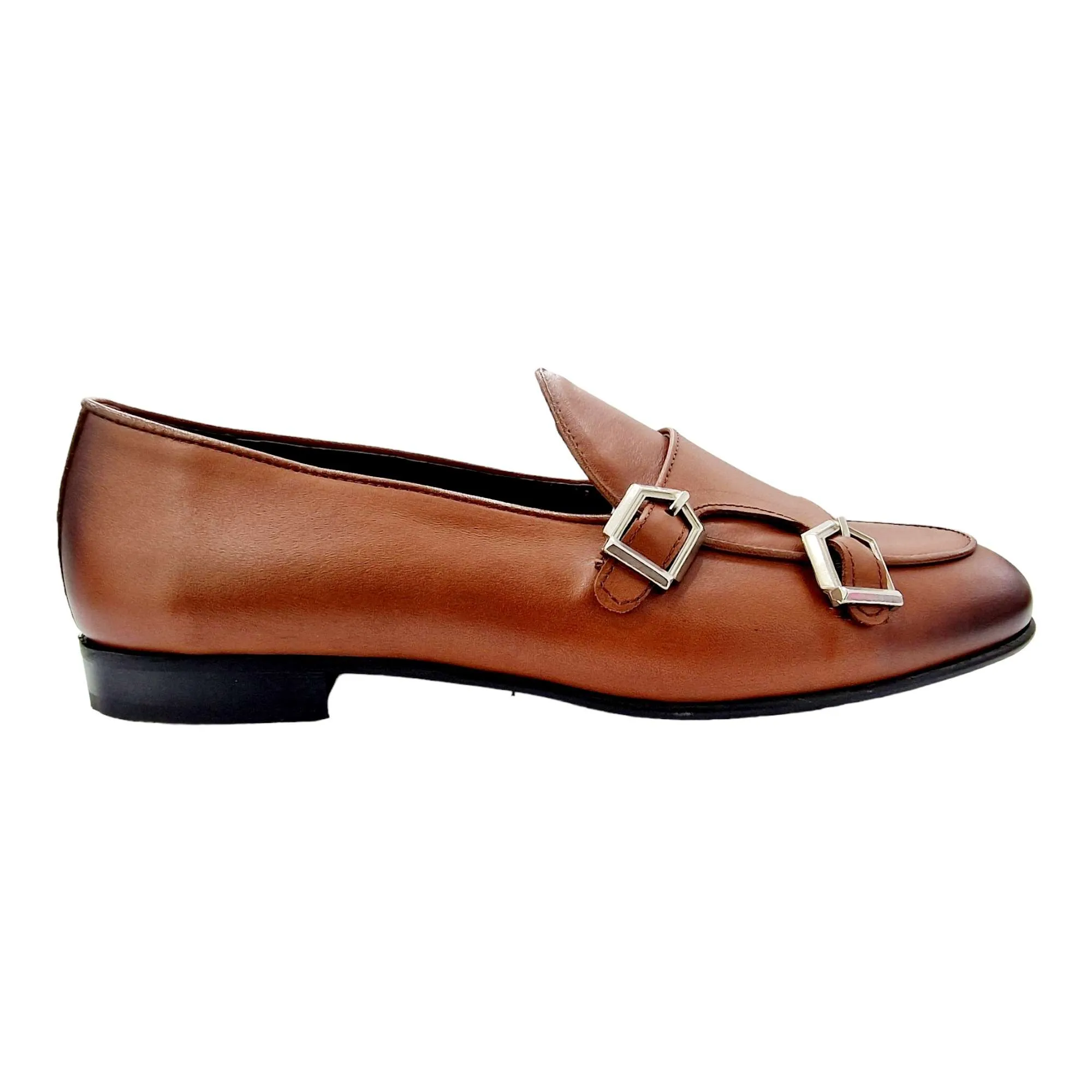 MOCASIN BELGA HOMBRE DOBLE MONK HEBILLAS CUERO
