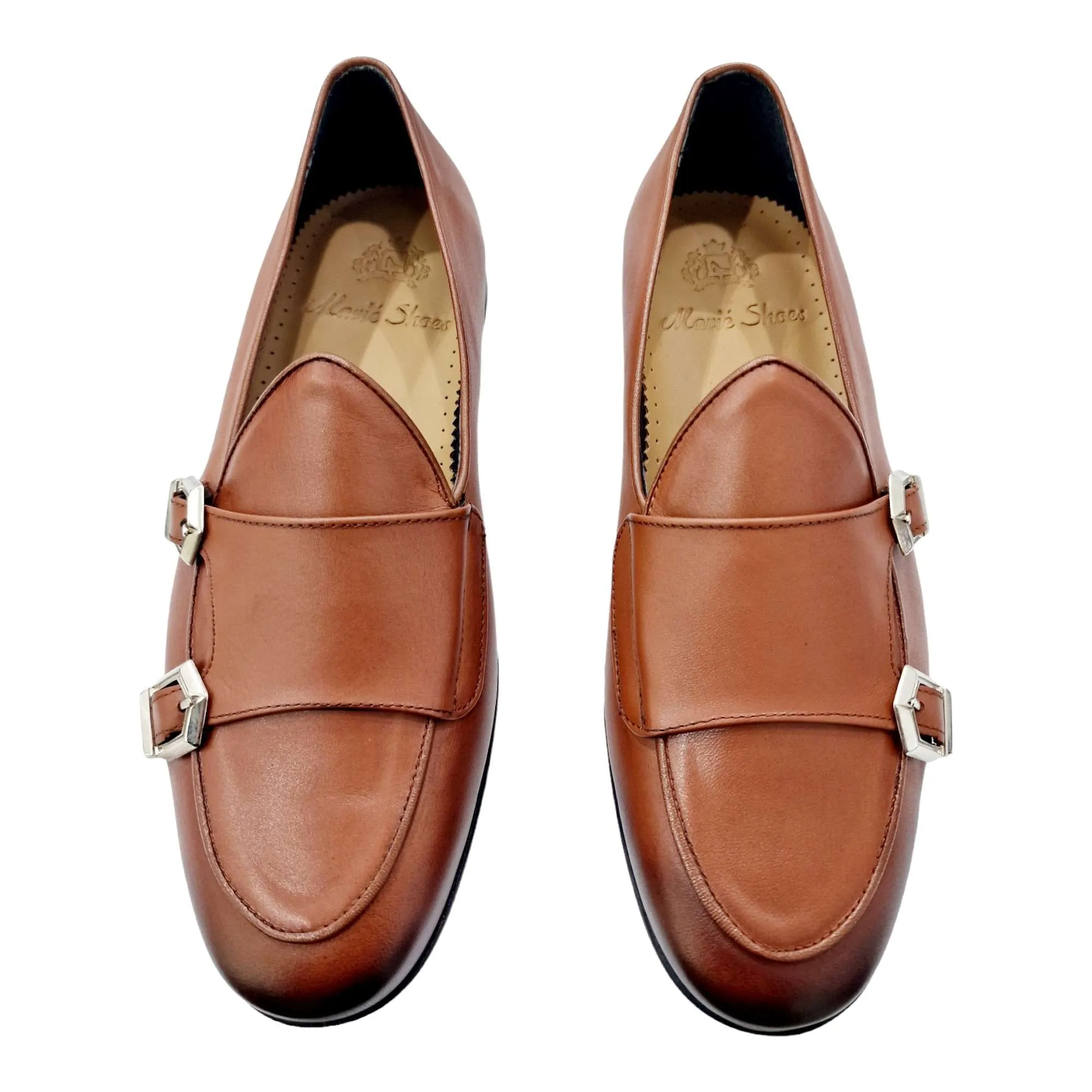 MOCASIN BELGA HOMBRE DOBLE MONK HEBILLAS CUERO
