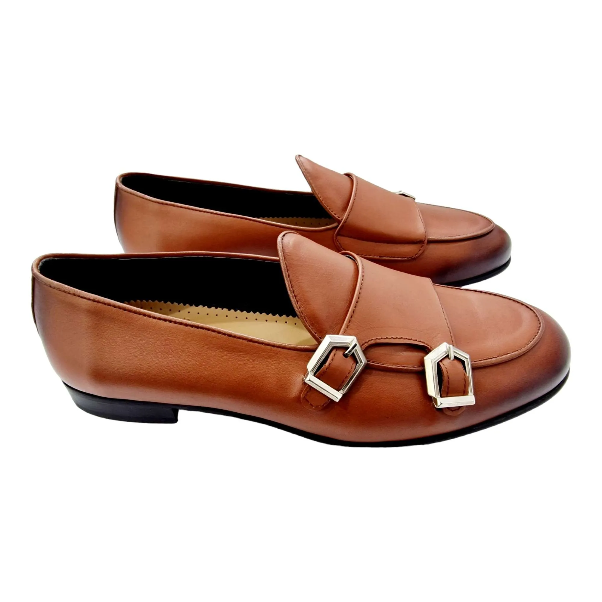 MOCASIN BELGA HOMBRE DOBLE MONK HEBILLAS CUERO