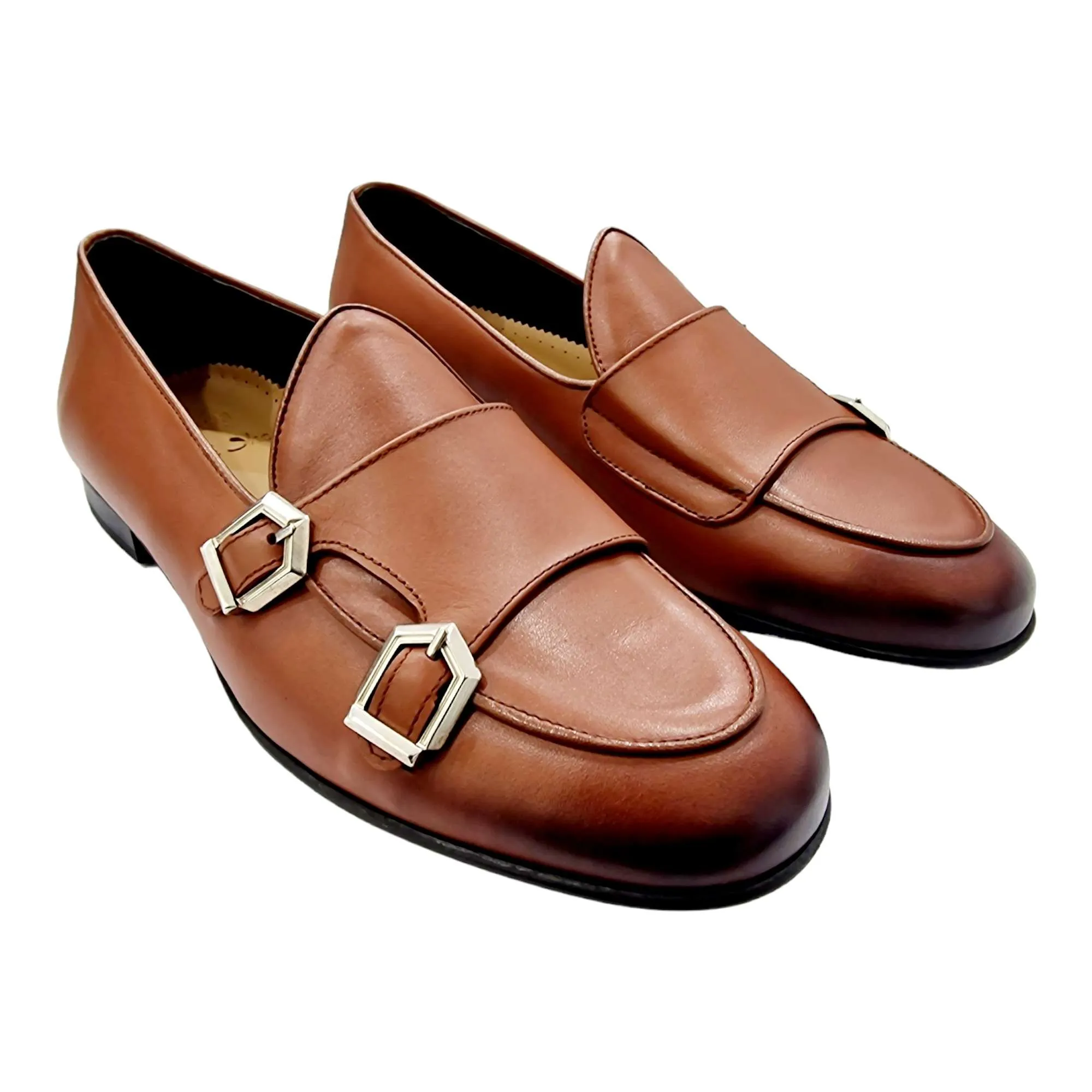 MOCASIN BELGA HOMBRE DOBLE MONK HEBILLAS CUERO