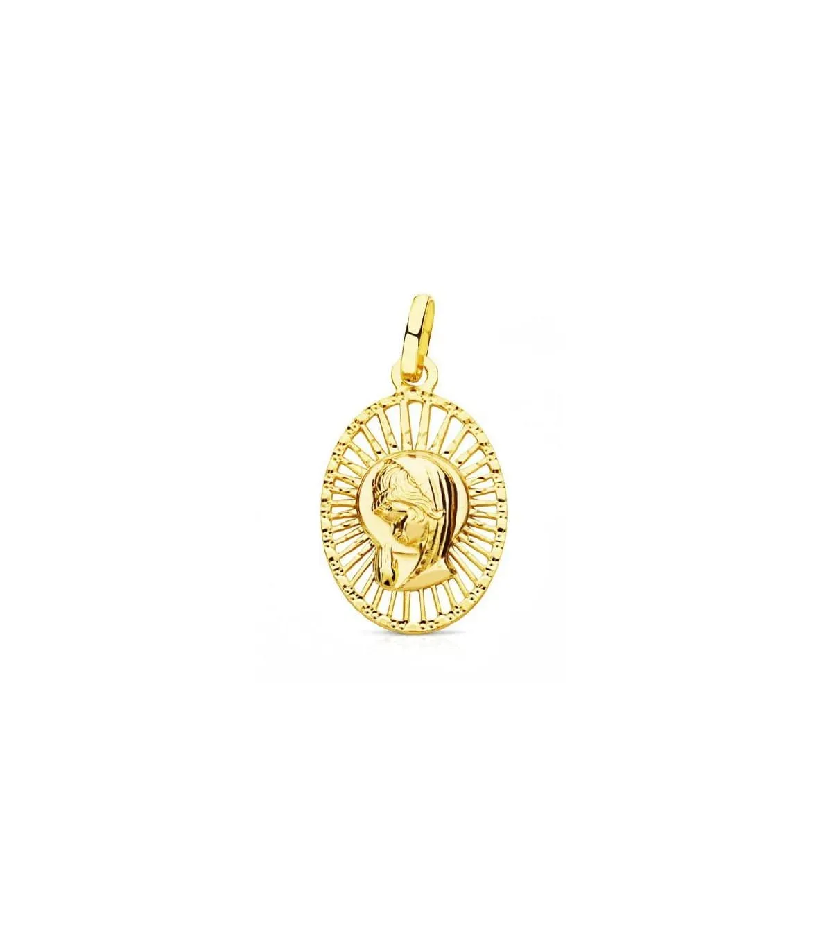 Médaille Vierge ajourée 18 K 19mm