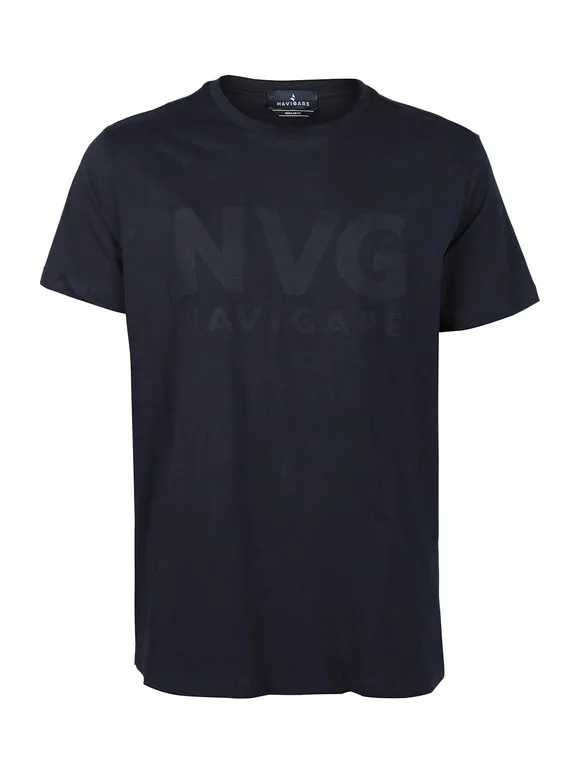 Navigare Camiseta de hombre de algodón con texto