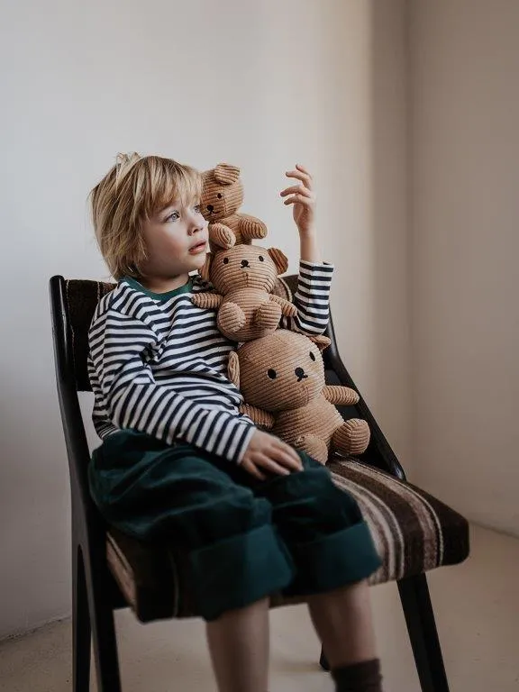 Peluche Oso Boris de pana Beige 17 cm.