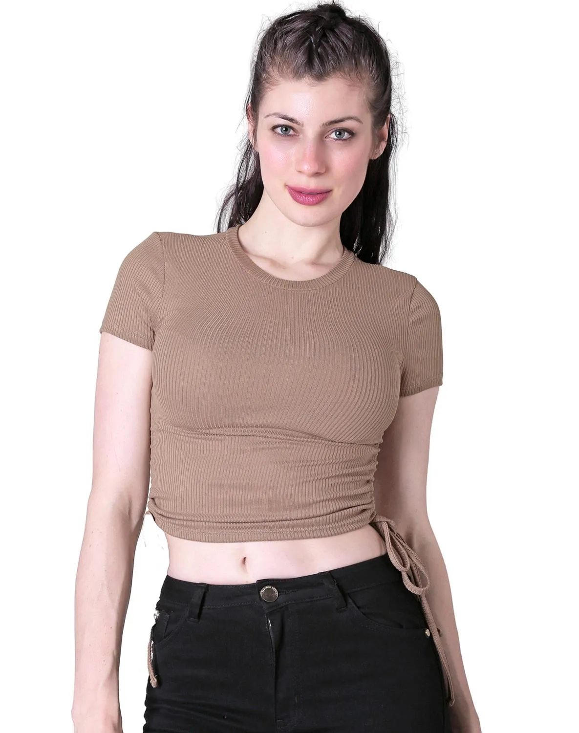 Playera Mujer Básico Camiseta Café Stfashion 61904233