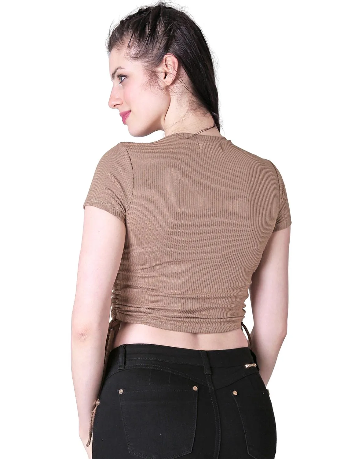 Playera Mujer Básico Camiseta Café Stfashion 61904233