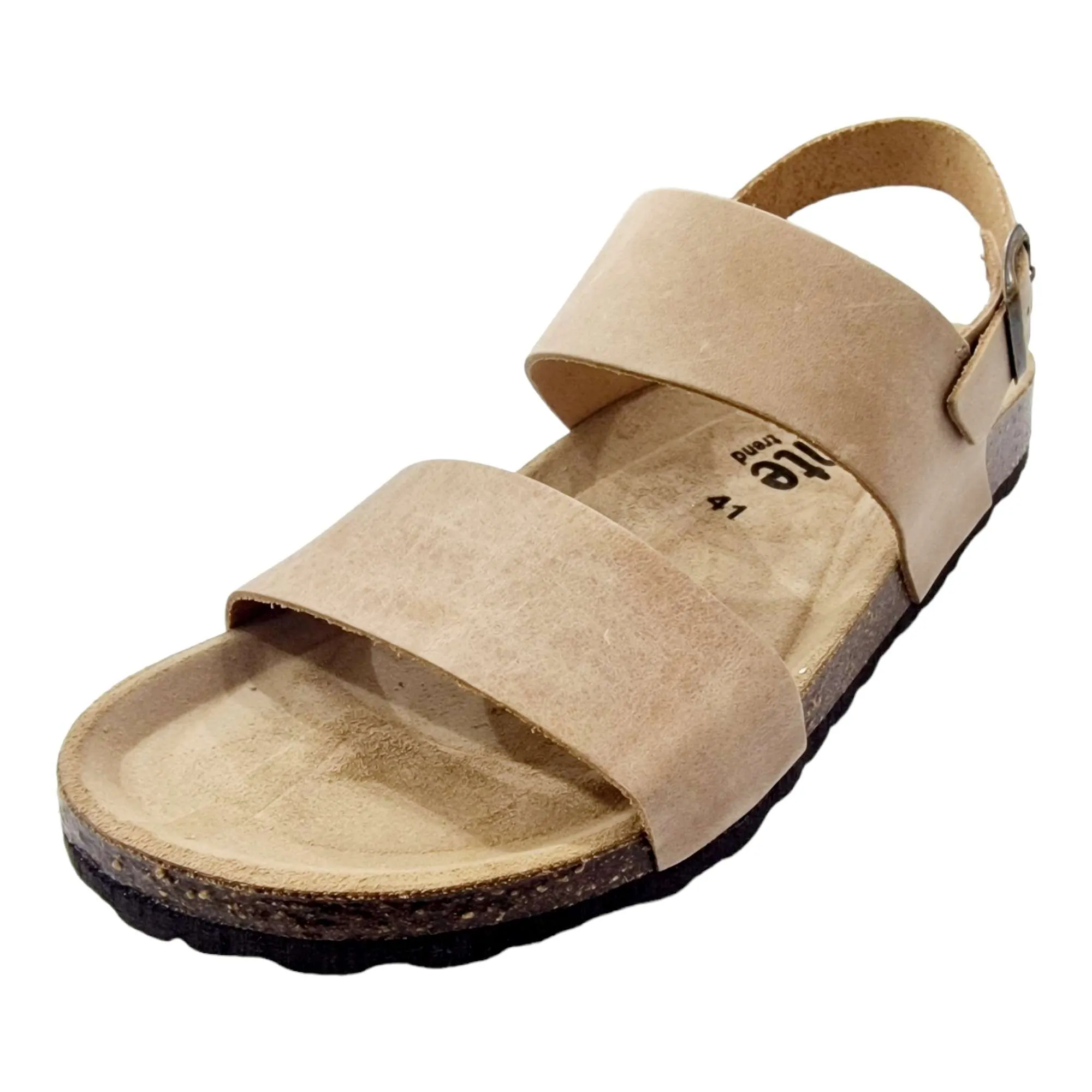 SANDALIA BIO HOMBRE DOBLE TIRA CON TALÓN BEIGE