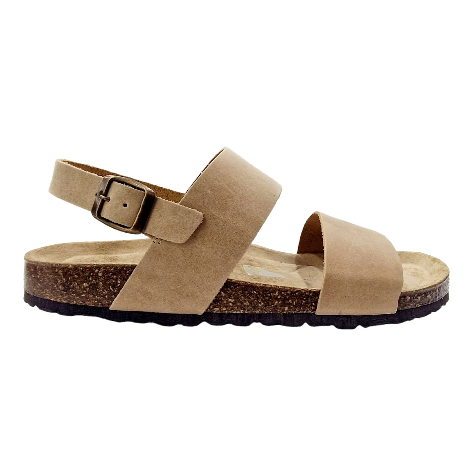 SANDALIA BIO HOMBRE DOBLE TIRA CON TALÓN BEIGE