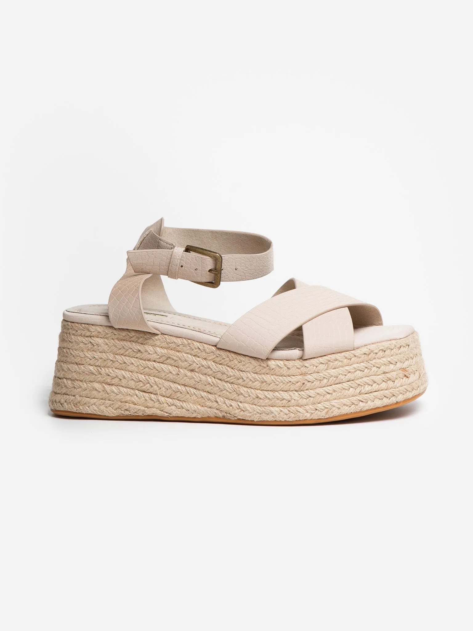 Sandalia Cua Tobillera Beige