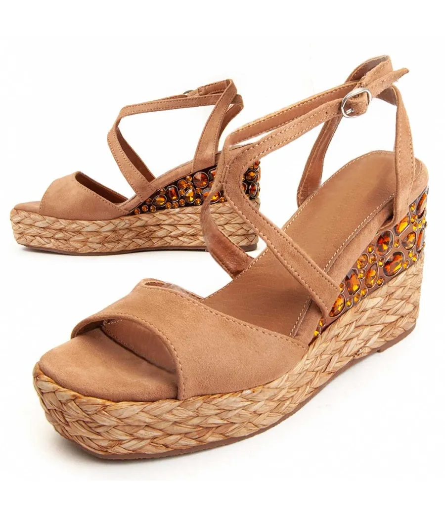 Sandalia De Cuña Para Mujer.  Montevita  Wespartos5  95690 Marrón