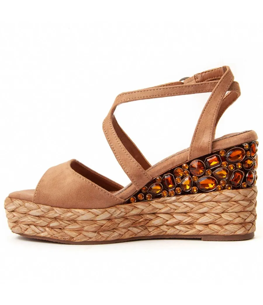 Sandalia De Cuña Para Mujer.  Montevita  Wespartos5  95690 Marrón