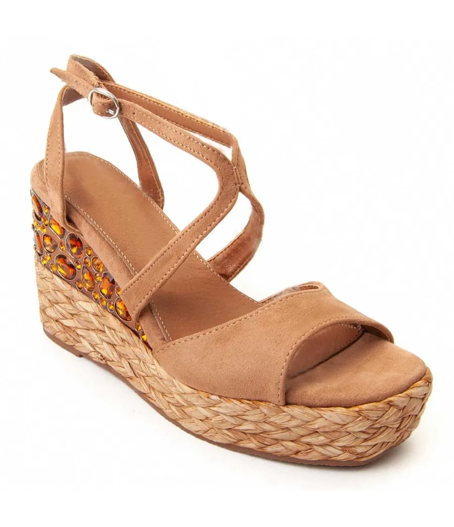 Sandalia De Cuña Para Mujer.  Montevita  Wespartos5  95690 Marrón