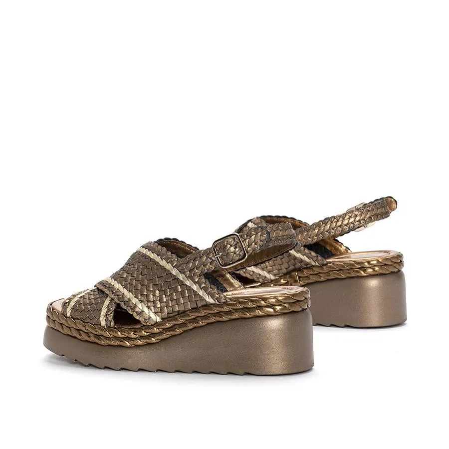 SANDALIA PLATAFORMA IBIZA METAL COBRE