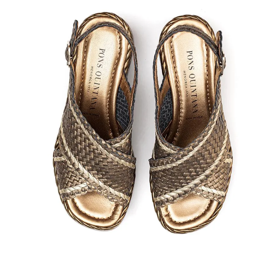 SANDALIA PLATAFORMA IBIZA METAL COBRE