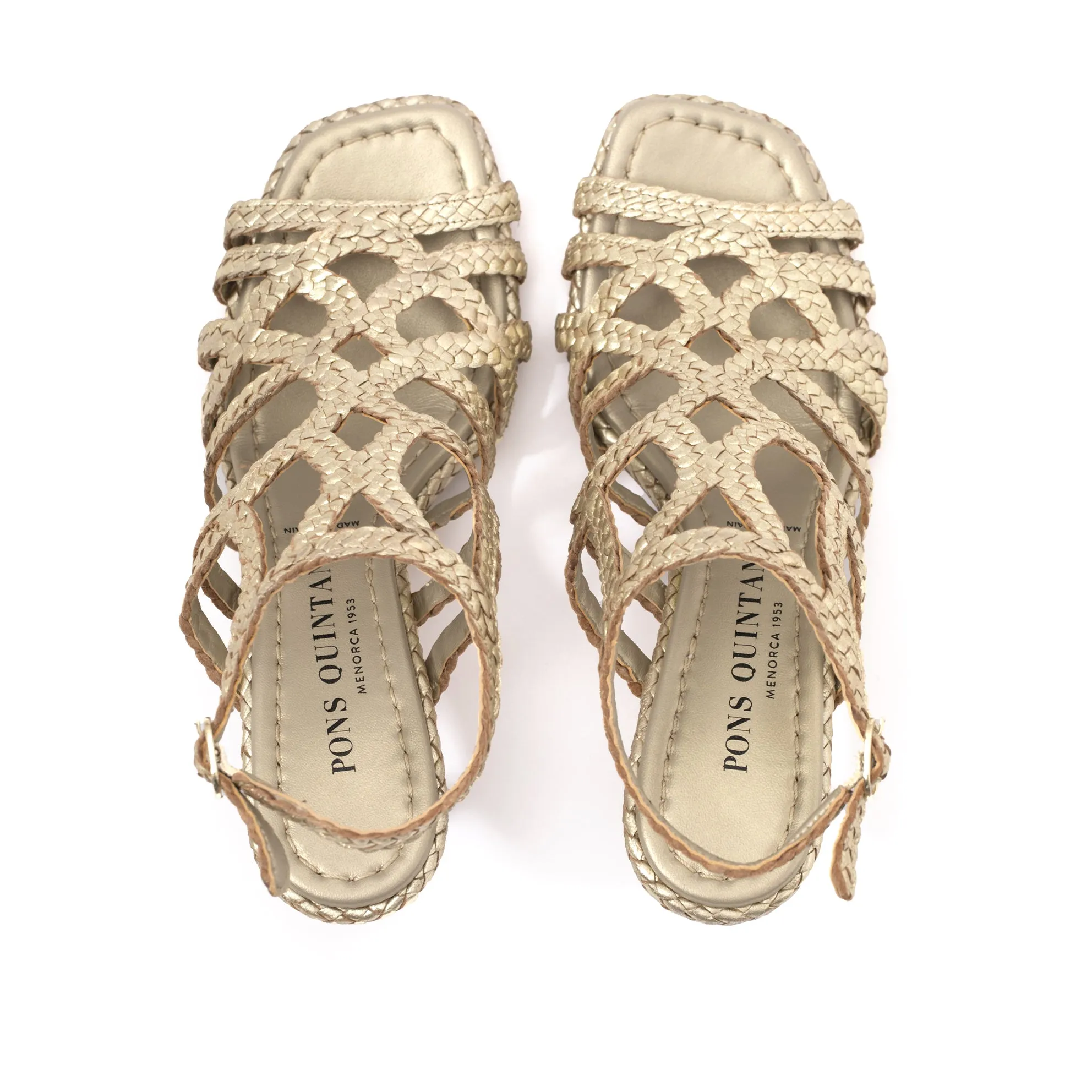 SANDALIA TACON FIJI METAL PLATINO
