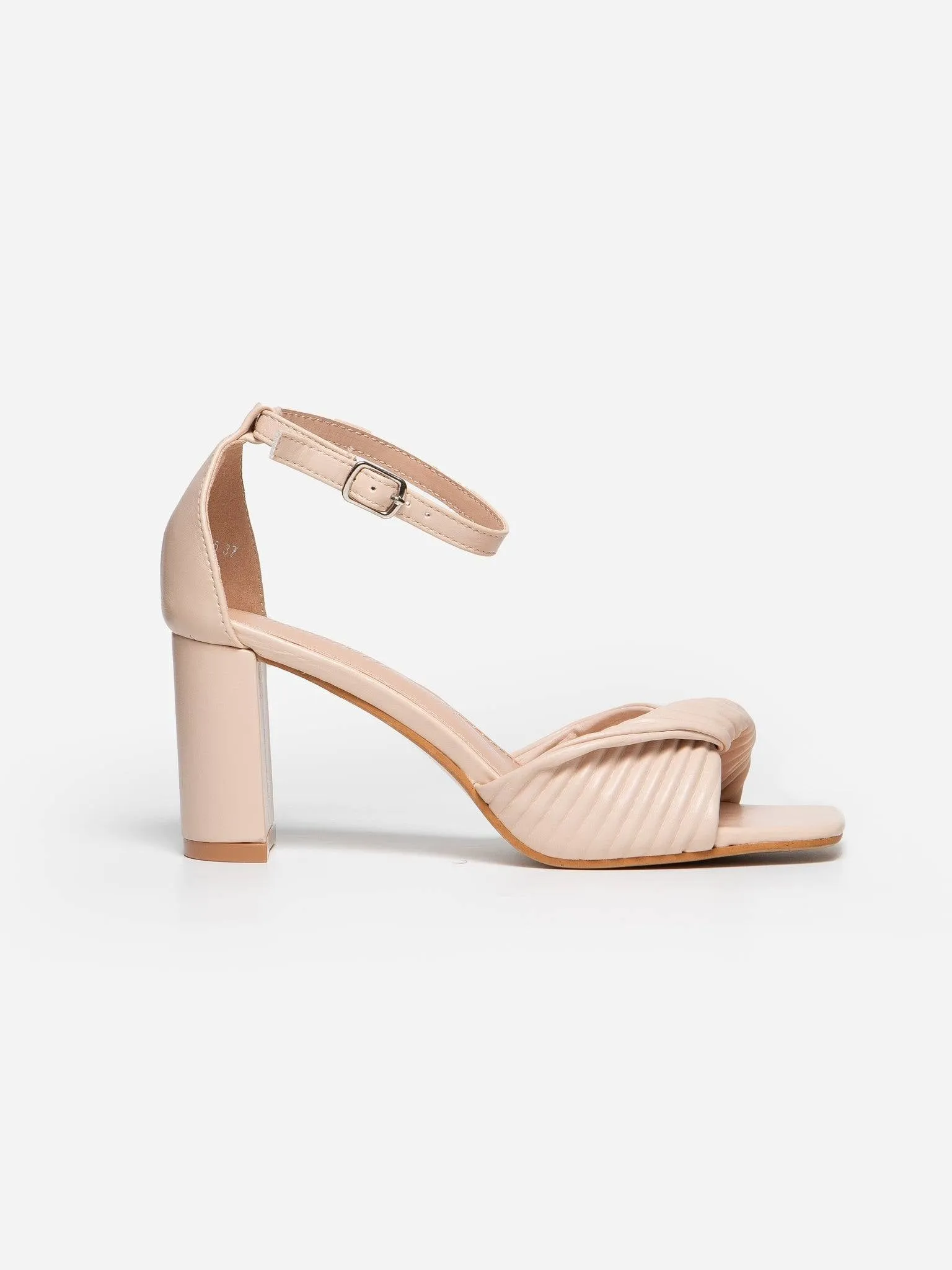 Sandalia Tacon Nudo Beige