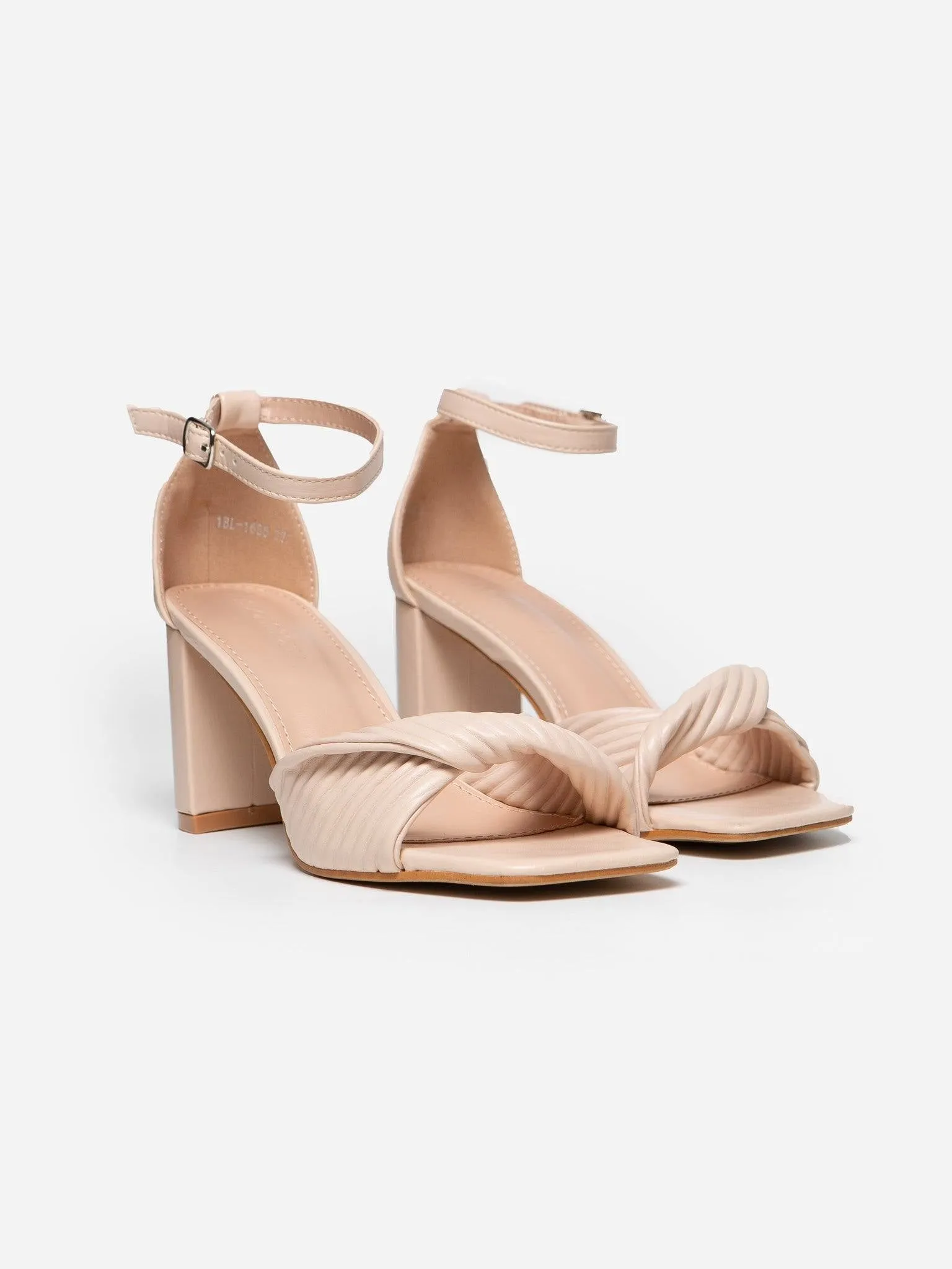 Sandalia Tacon Nudo Beige