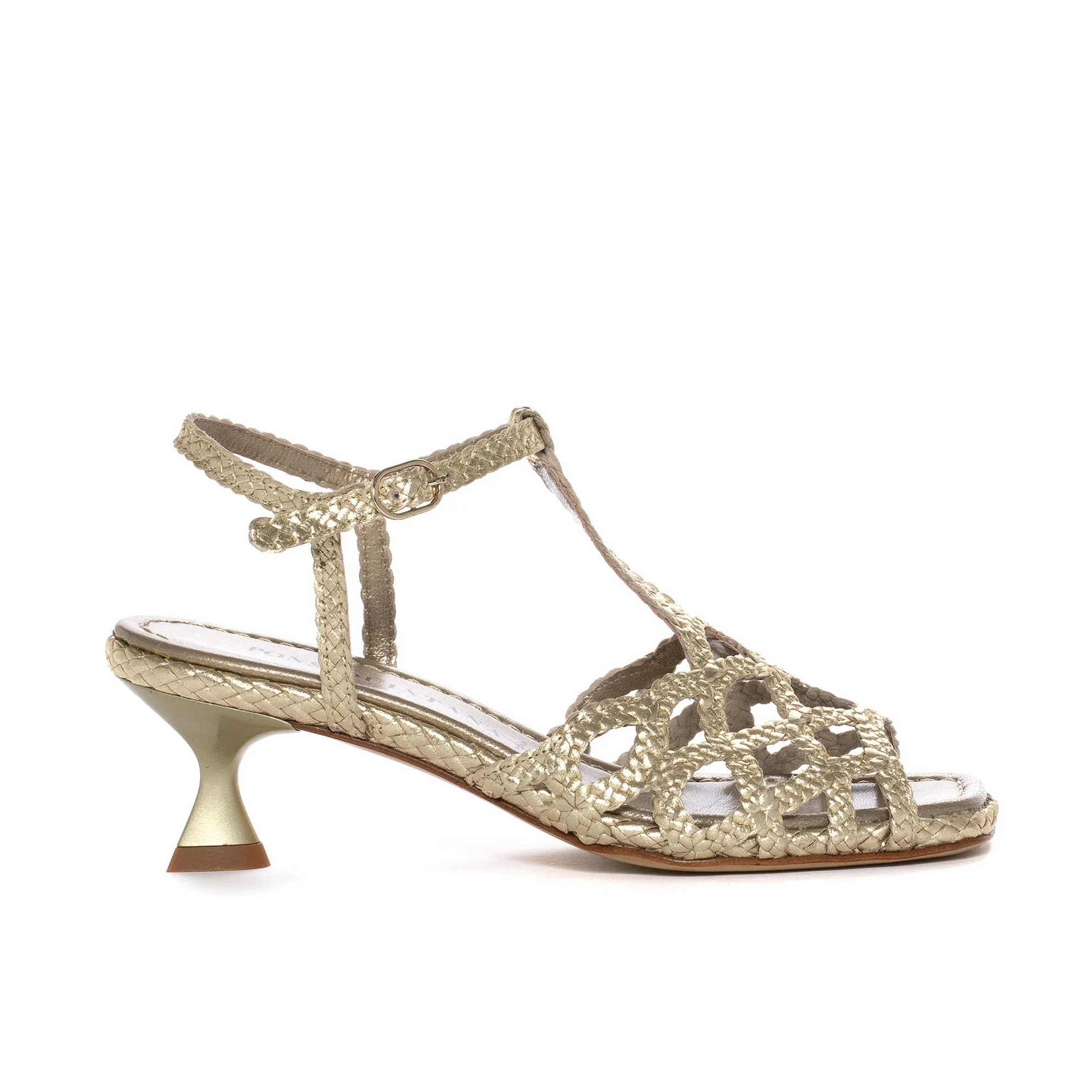 SANDALIA TACON REIMS  METAL PLATINO