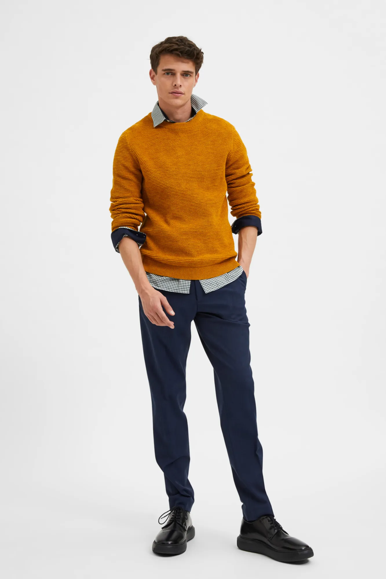 Selected Pantalón slim fit estructura