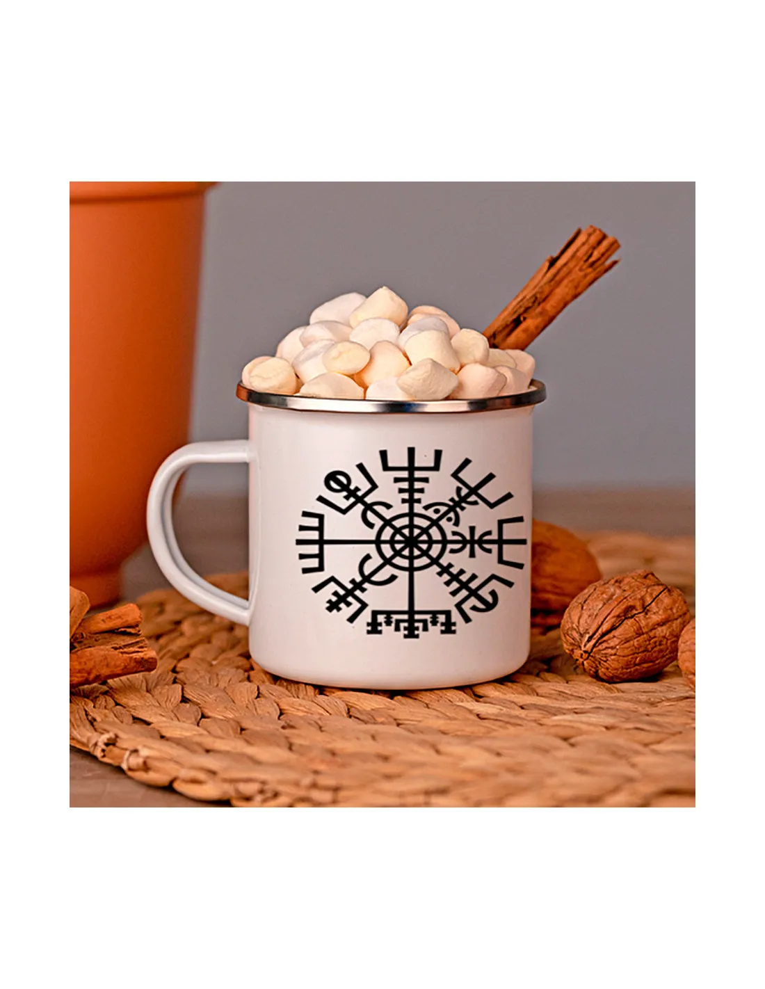 Taza Celta Vegvisir de latón esmaltado