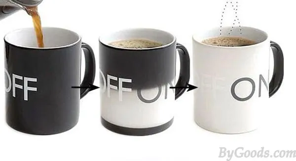 Temperature Sensing Ceramic Cup Personality Switch Milk Cup