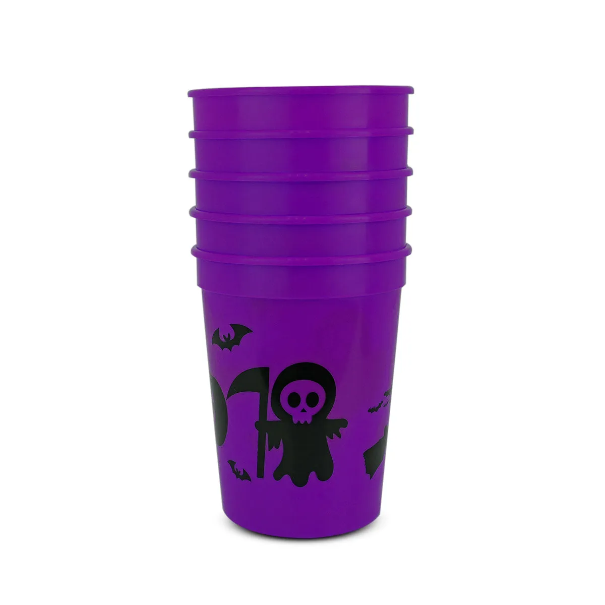 Vasos Color Morado con Diseo de Halloween
